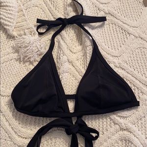 victoria’s secret pink black bikini top!!